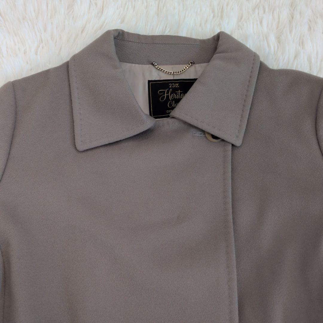 【23区】 ロングコート ウール グレージュ ロロピアーナ 大きいサイズ 46