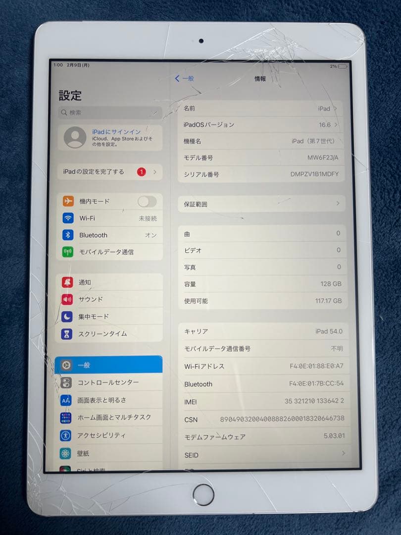 iPad 第7世代 128GB SIMフリー