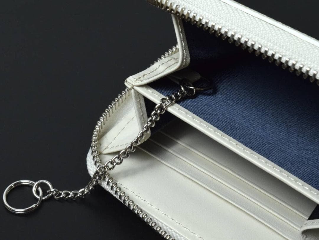 未使用 ペッレモルビダ 牛革 ラウンド コンパクト ウォレット 財布 ホワイト