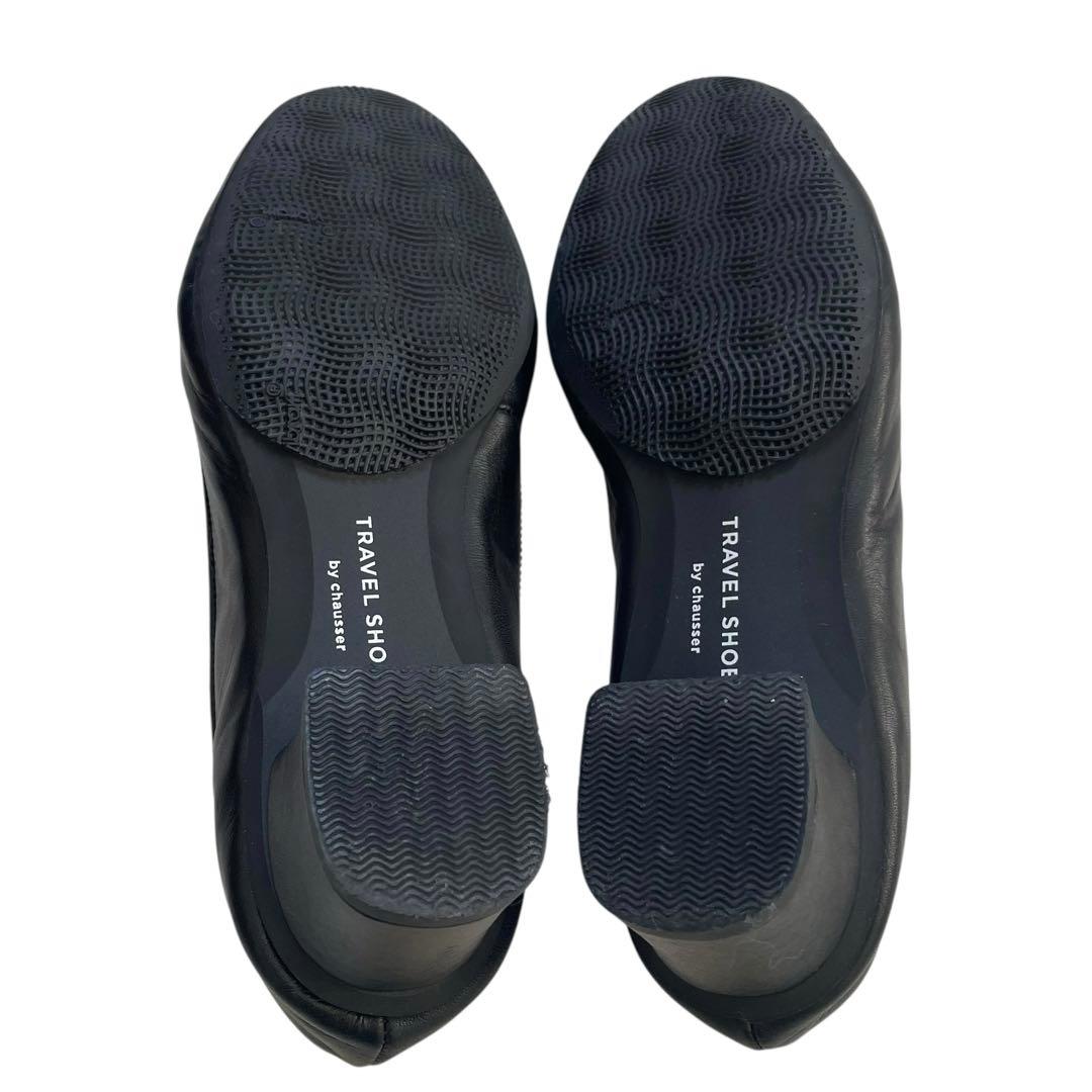 ✨美品✨ トラベルシューズ　バイショセ パンプス TR-015 ブラック レザー