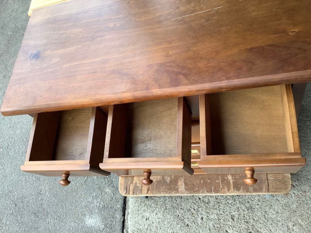 4段洋服タンス 木製チェスト スペイン風 バレンシアうタイル調 カントリー調