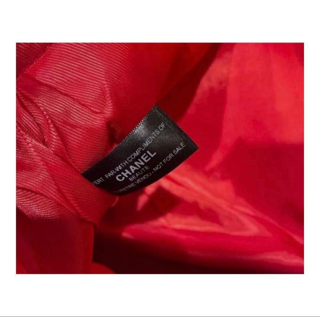 希少 CHANEL ノベルティ トートバッグ 赤 ツイード スパンコール
