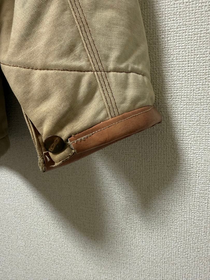 Carhartt カーハート　カバーオール ベージュ　ボロ　雰囲気系　リメイク
