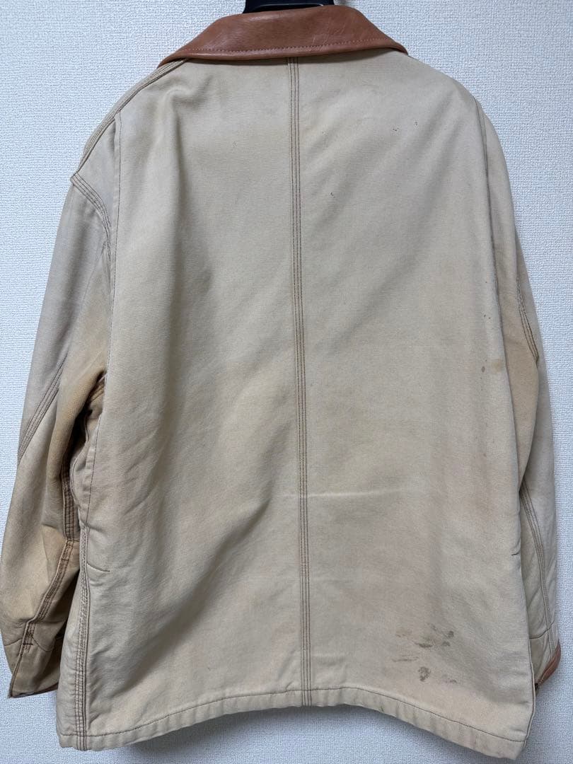 Carhartt カーハート　カバーオール ベージュ　ボロ　雰囲気系　リメイク