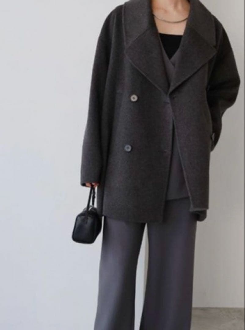 ウールリバーPコート エバーネイビー evernavy チャコールグレー