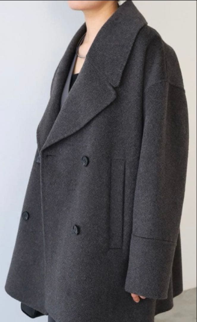 ウールリバーPコート エバーネイビー evernavy チャコールグレー