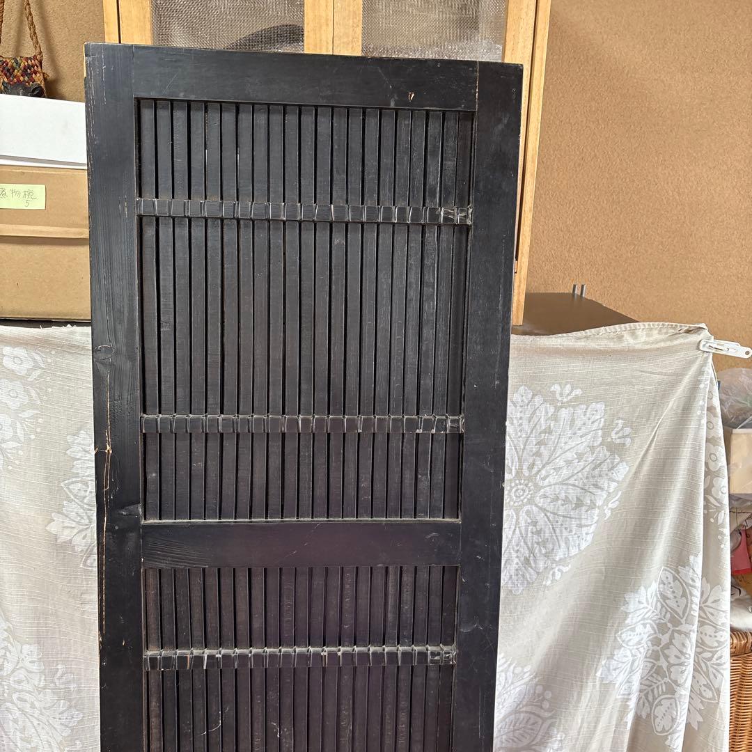 アンティーク衝立3連漆黒