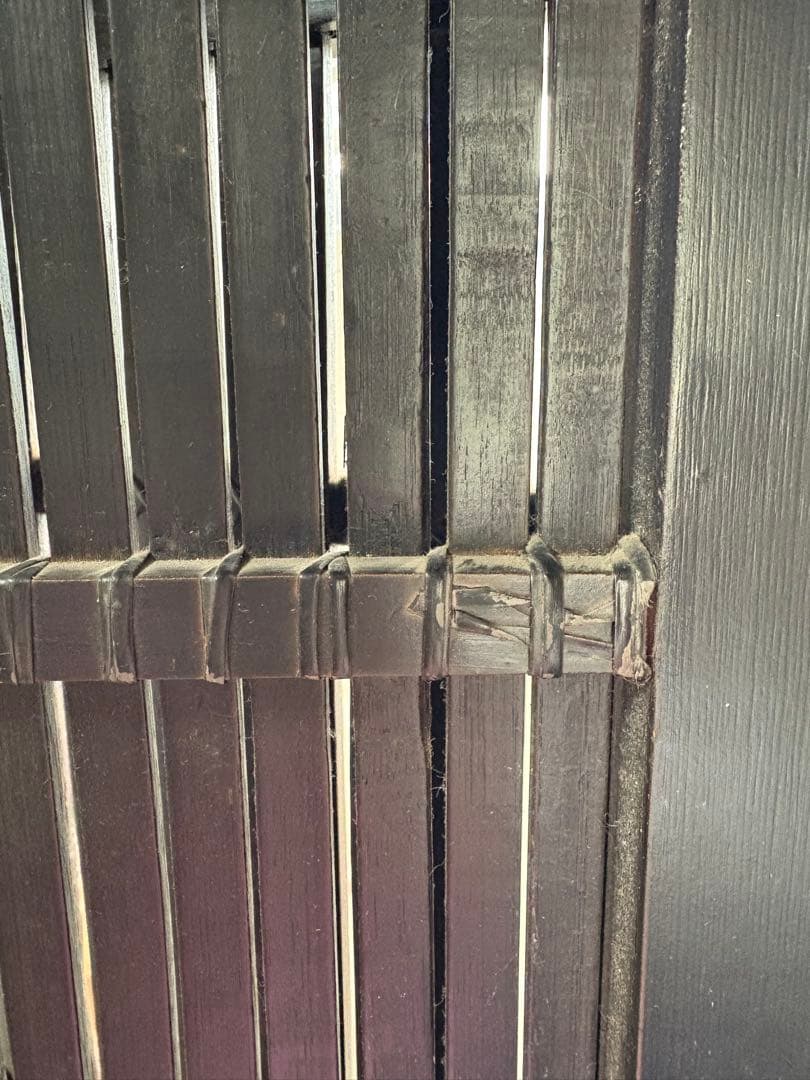 アンティーク衝立3連漆黒