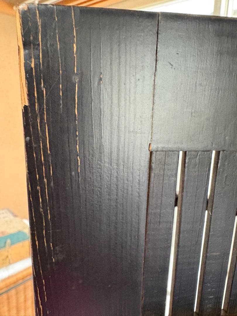 アンティーク衝立3連漆黒