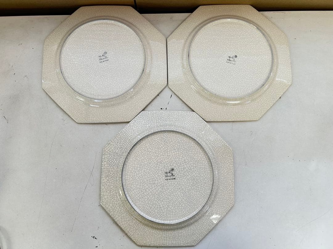 P267未使用品　MOLIN モラン オクタゴナル 皿　パーティ　プレート　3枚