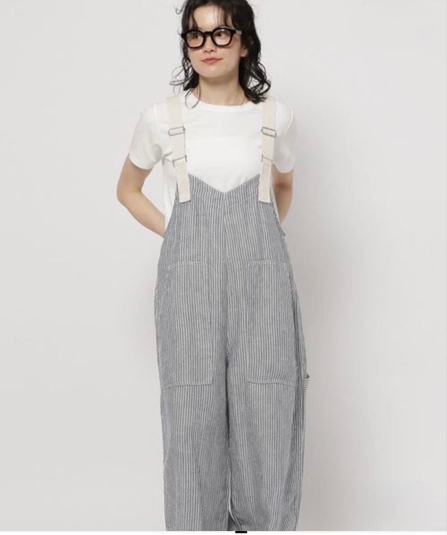 新品未使用　ニコアンド　リネンサロペット　L