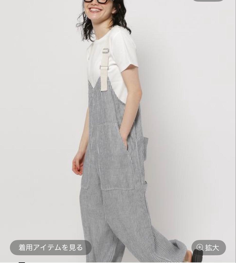 新品未使用　ニコアンド　リネンサロペット　L