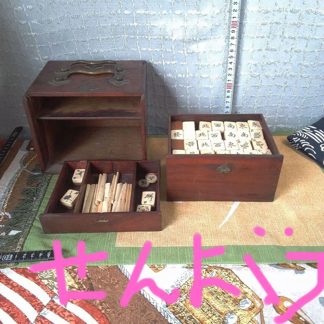 専用です。 木製麻雀牌セット 収納ボックス付き 蓋無し 汚れ