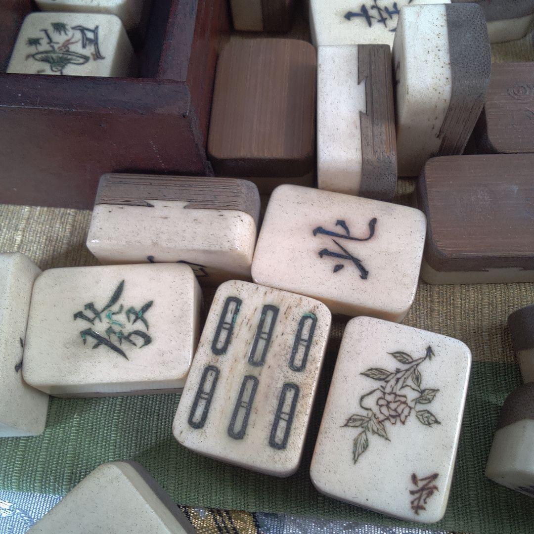 専用です。 木製麻雀牌セット 収納ボックス付き 蓋無し 汚れ