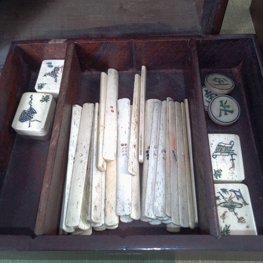 専用です。 木製麻雀牌セット 収納ボックス付き 蓋無し 汚れ