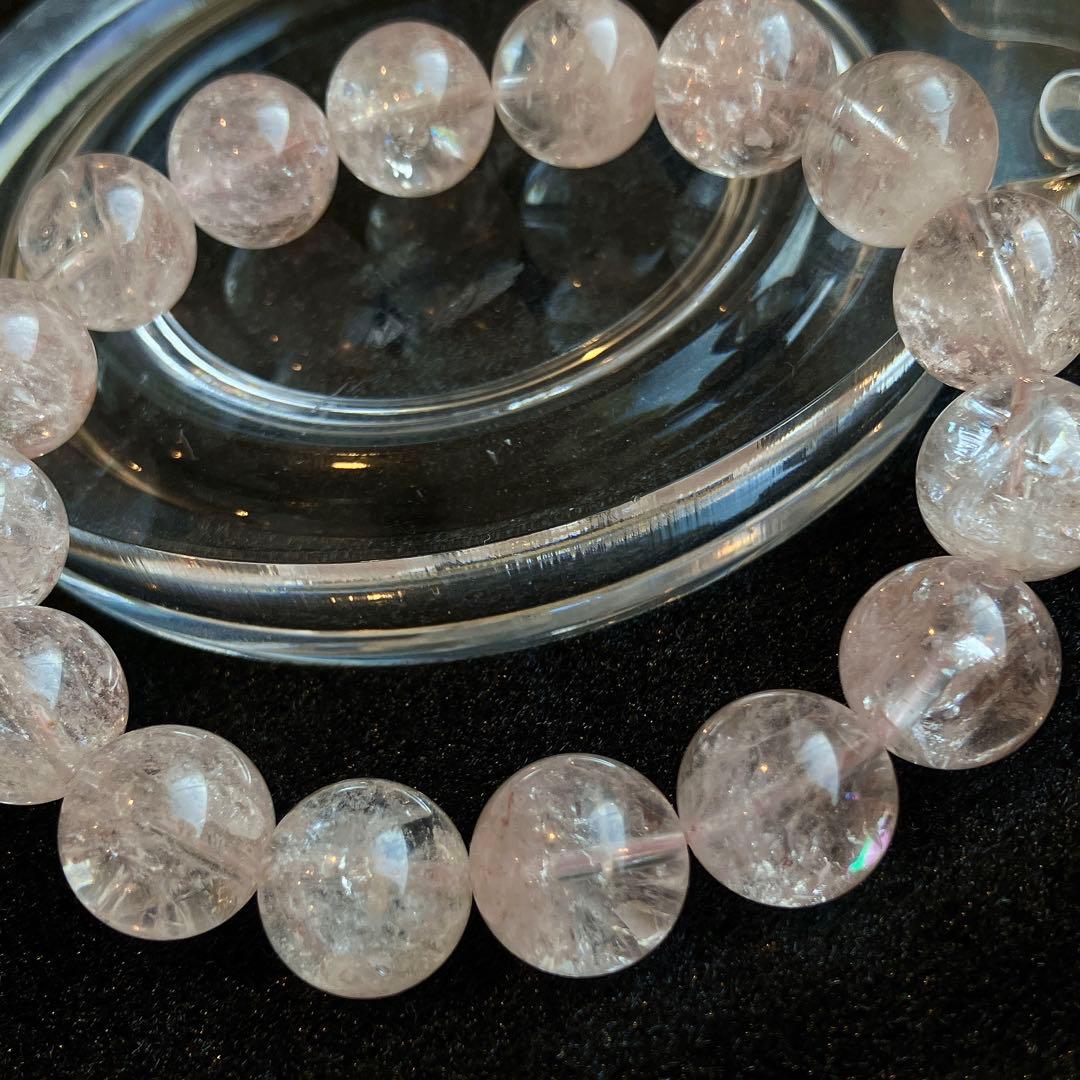 佳*様 人気♡ピンクアゼツライト 大玉ブレスレット 虹あり！