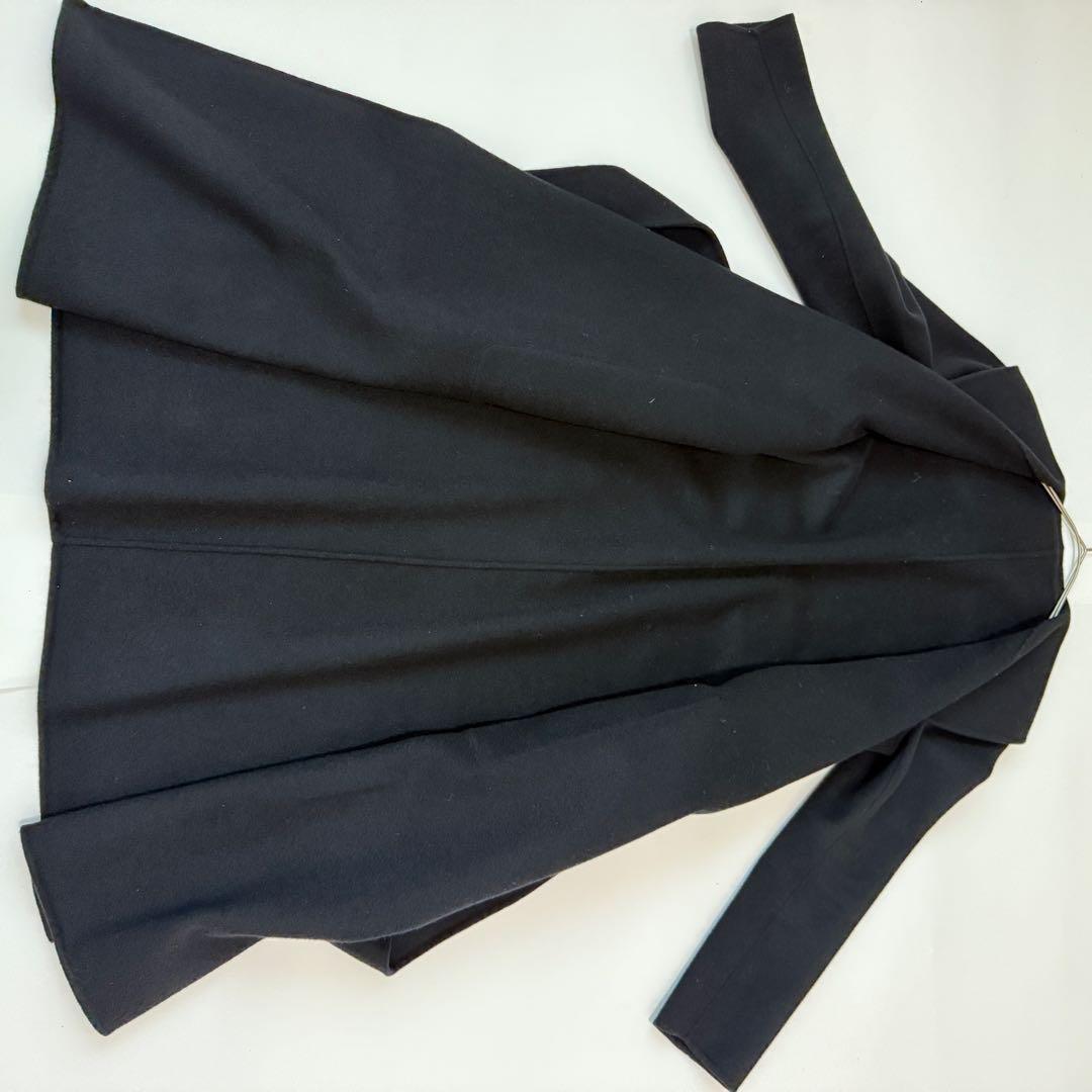 エストネーション ウールビーバーガウンコート ベルト ダブルフェイス　黒　36