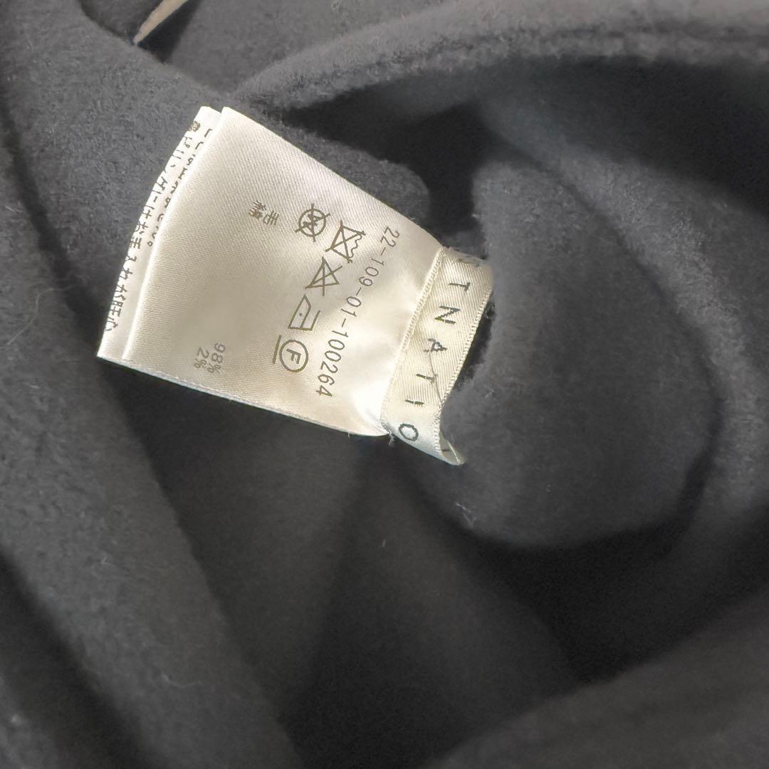 エストネーション ウールビーバーガウンコート ベルト ダブルフェイス　黒　36