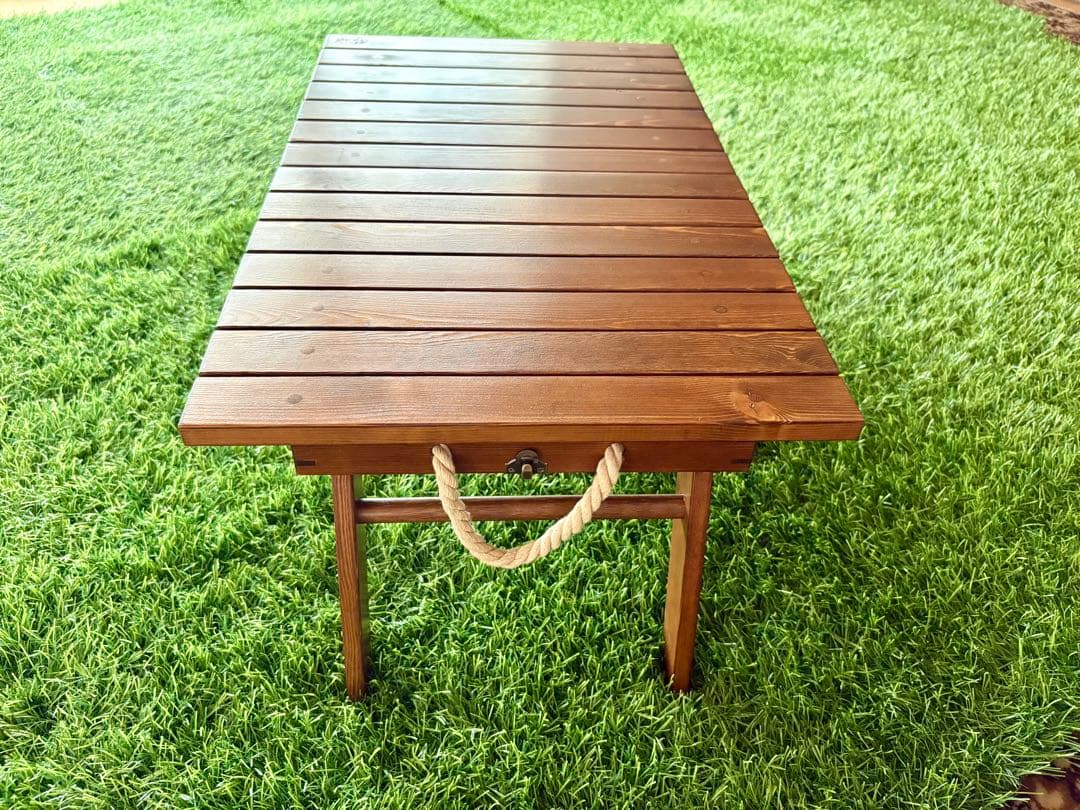 木製折り畳み式アウトドアテーブル【カラー:ウォルナット】