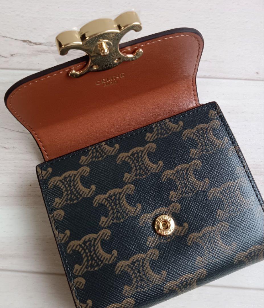 CELINE 三つ折り財布 黒/ベージュ