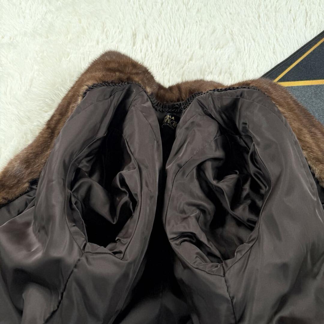 美品 総丈95㎝ サガミンク デミバフミンク ファーコート XL AA182