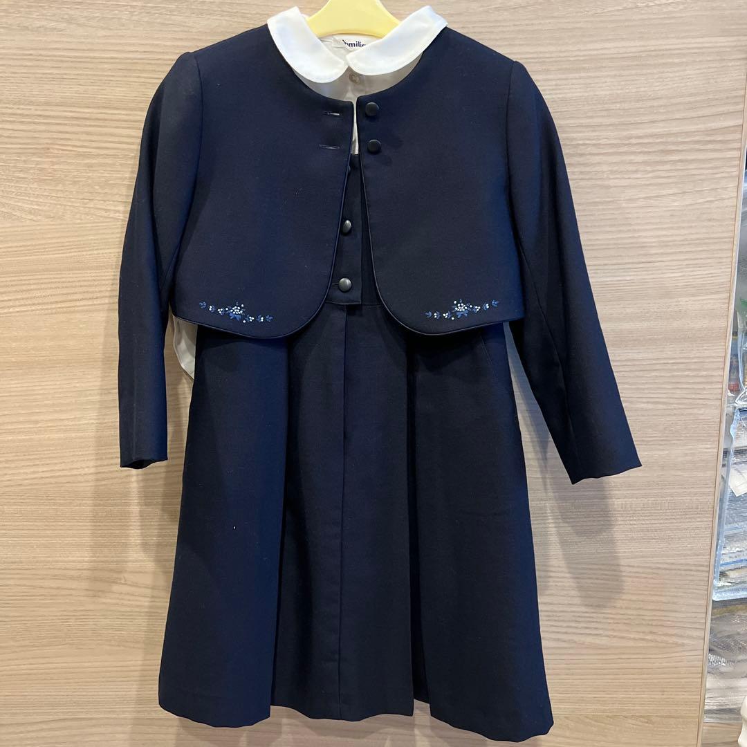 familiar アンサンブル　ワンピース　お受験　紺