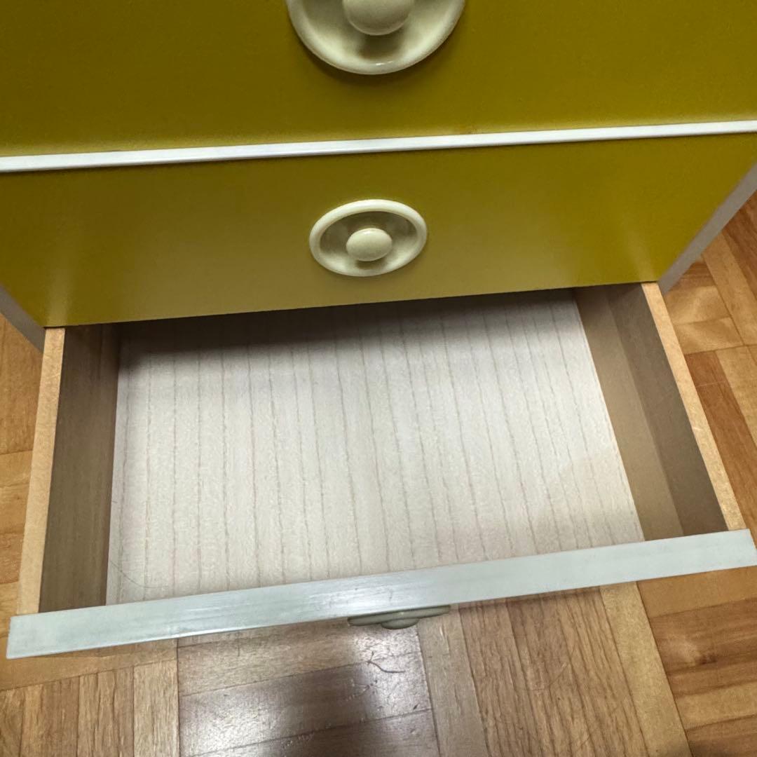 美品　昭和レトロ　当時物　黄色　チェスト　タンス　引き出し　レトロポップ