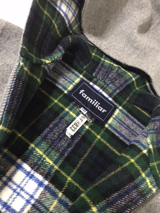 familiar ロング コート　140cm リバーシブル お花モチーフ