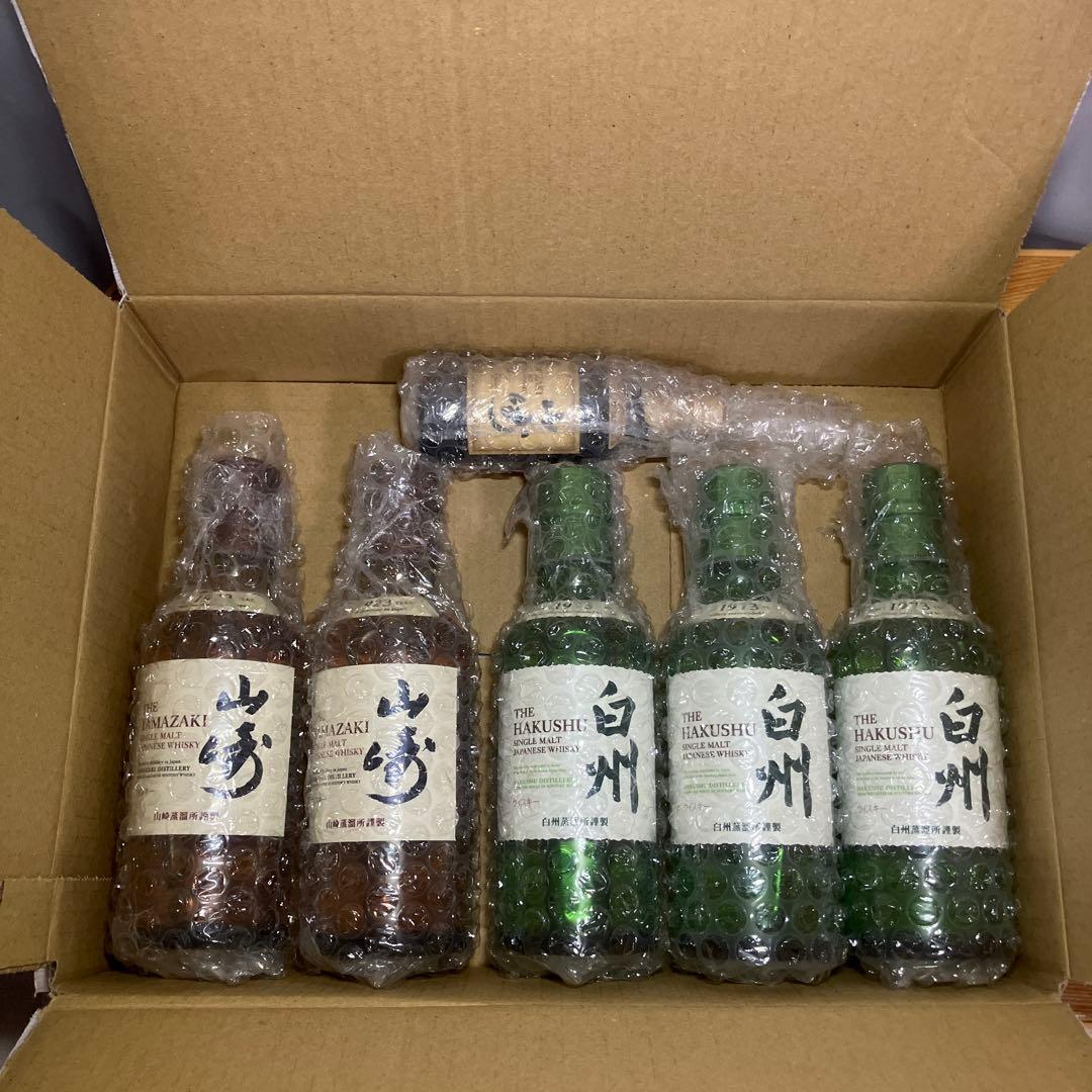 8*0様 サントリーウイスキーミニボトル　山崎　白州6本セット【新品未開栓】