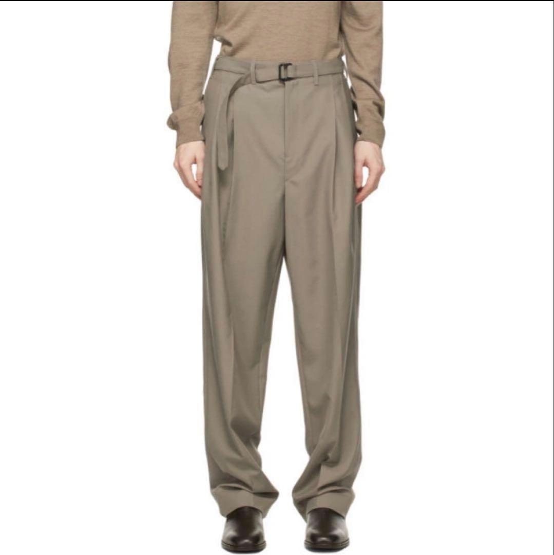 パンツ LEMAIRE 22aw belted pleat trousers