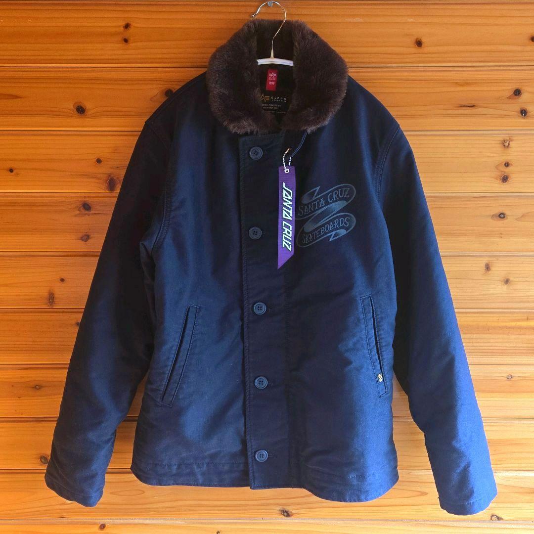 アルファ×サンタクルーズ N-1デッキジャケット ミリタリー ボア ネイビー M