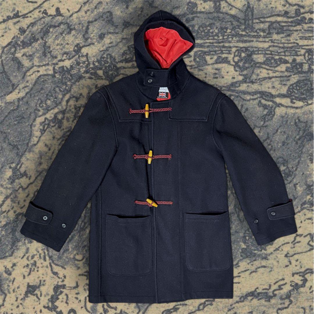 イギリス製 ツイードウール100% tibbett ダッフル コート ネイビー