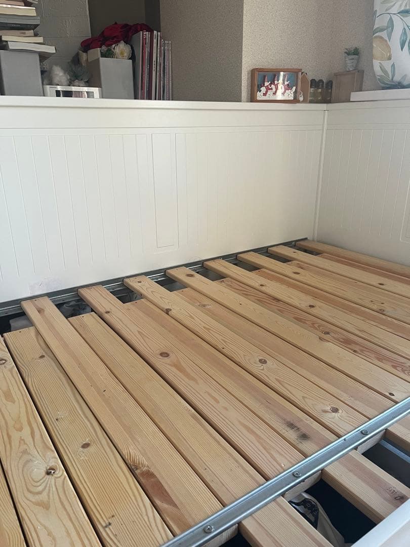 【引き渡し限定】IKEA ヘムネス　白ベッドフレーム　マットレス付き