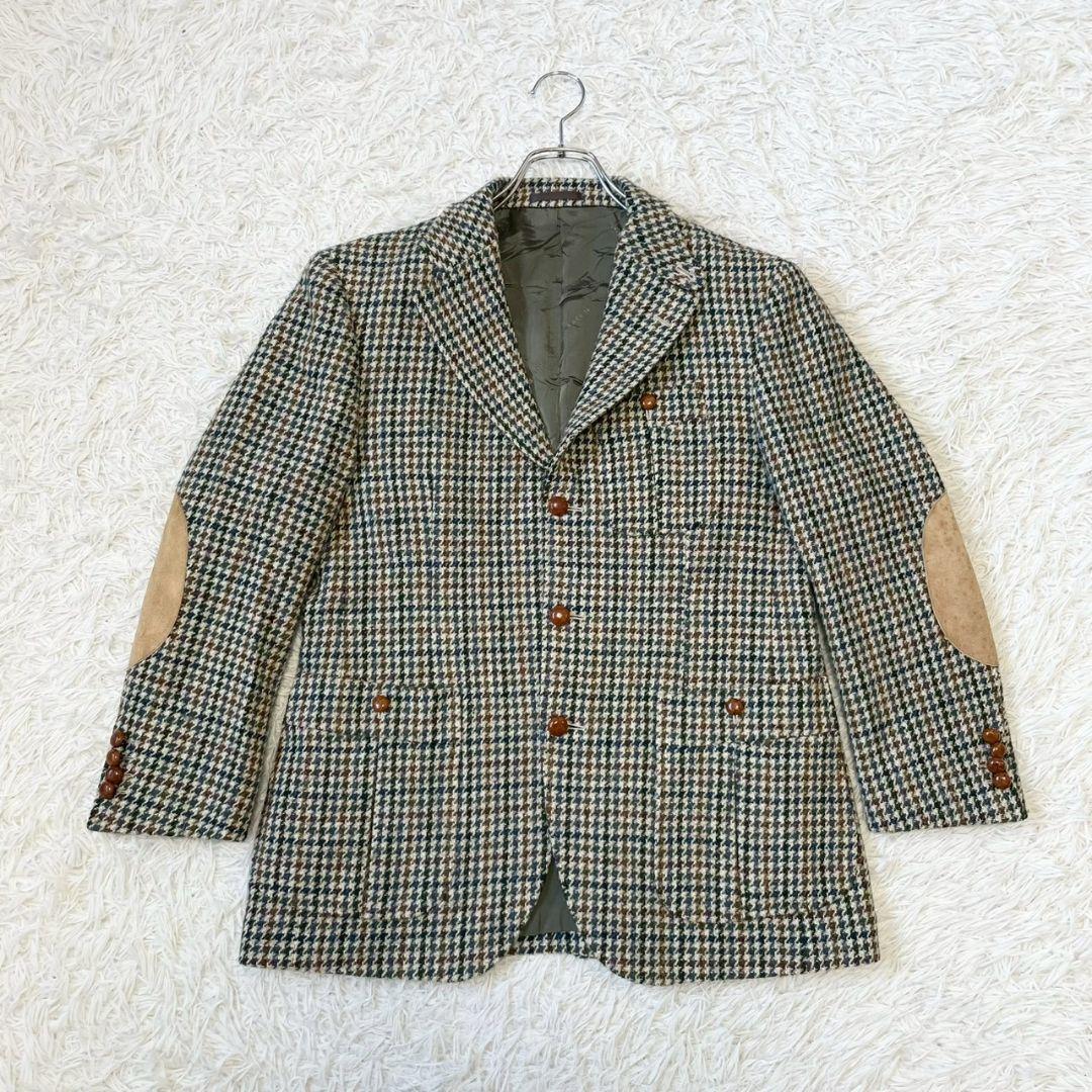 BURBERRY　バーバリー　千鳥格子　エルボーパッチ　くるみボタン　ジャケット