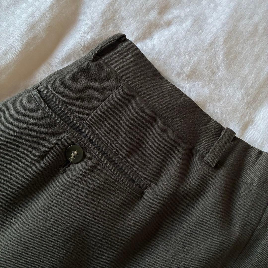 90sビンテージギャバジンウールインプリーツ3タックワイドパンツイタリアミラノ