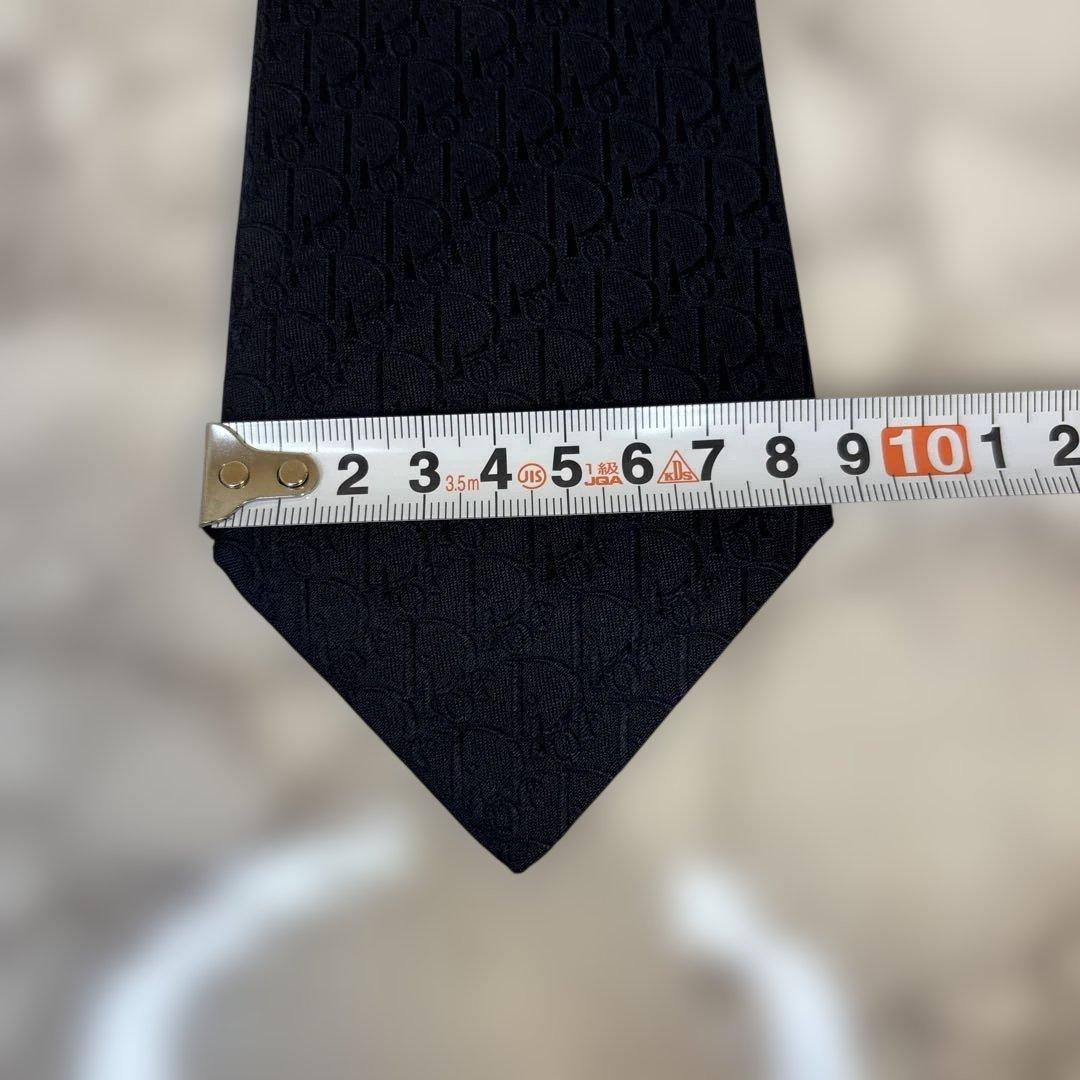 【極美品✨】DIOR ネクタイ　オブリーク柄　ネイビー　紺色　刺繍　トロッター柄