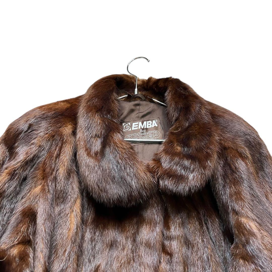 着丈88cm エンバ リアルファー ファーコート 本毛皮 ロング XLサイズ相当
