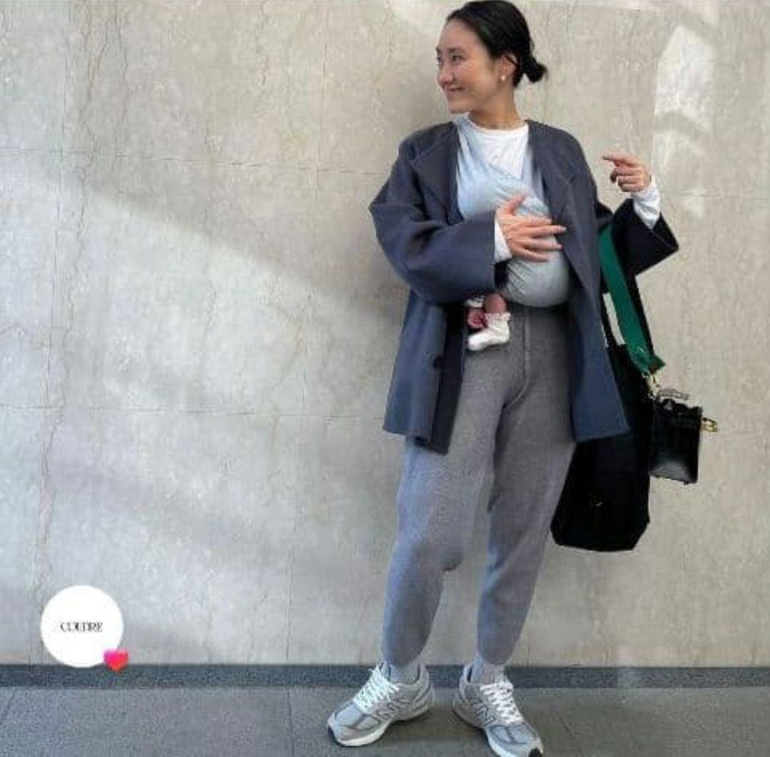 【GALERIE VIE】ウールダブルフェイス ショートノーカラーコート　紺色