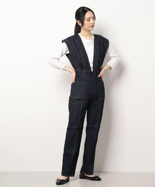 AMERI V NECK DENIM JUMPSUIT 正規品