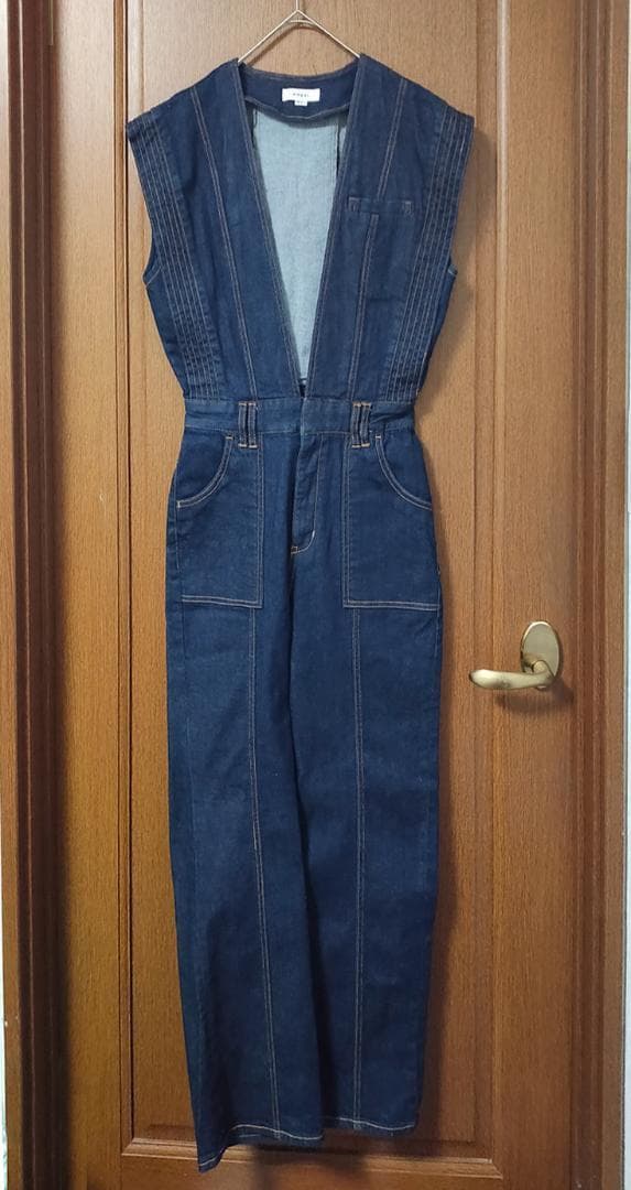 AMERI V NECK DENIM JUMPSUIT 正規品
