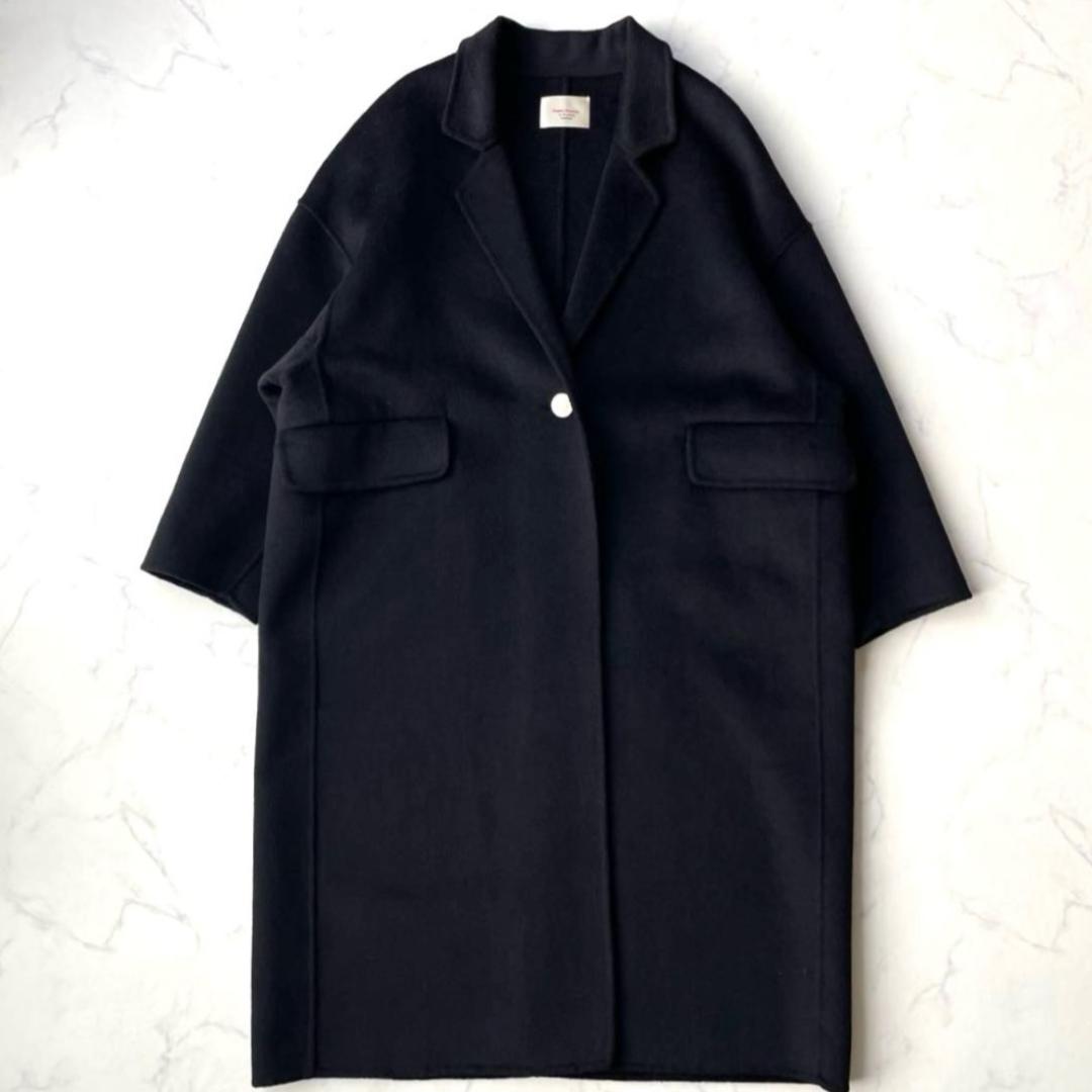 アンプーファム unpeu femme チェスターコート ウール ブラック F