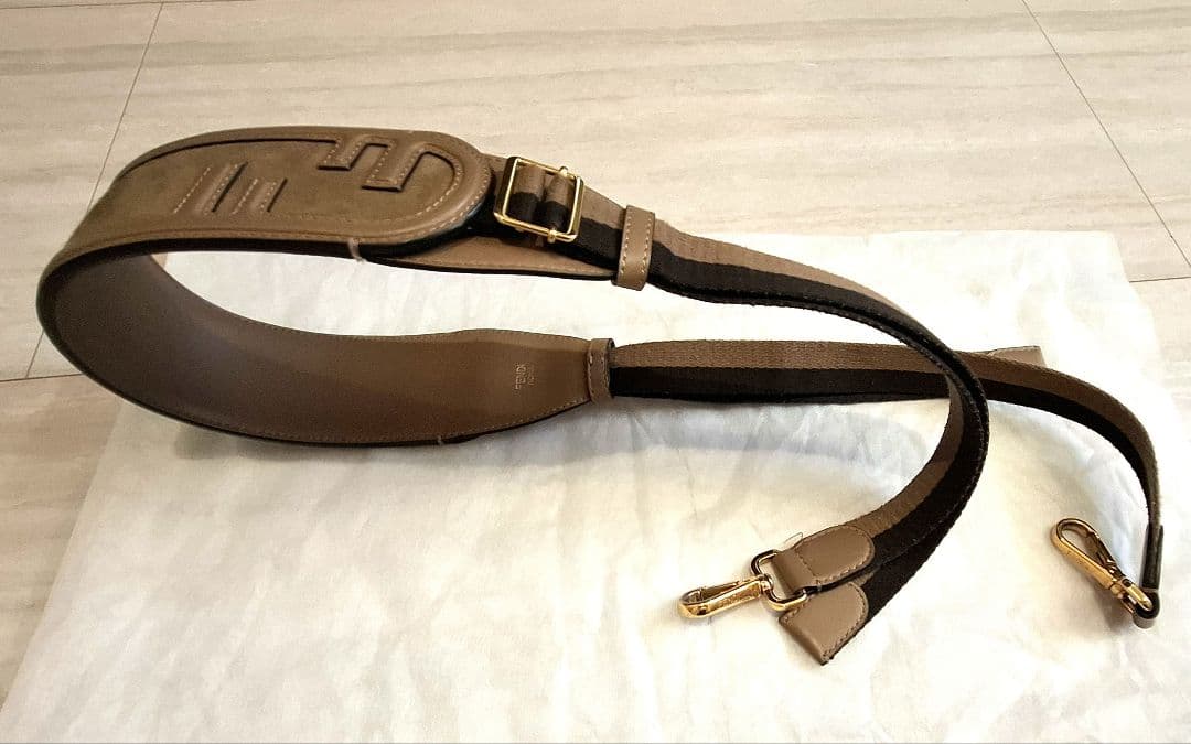 FENDI　ブラウンレザーショルダーストラップ