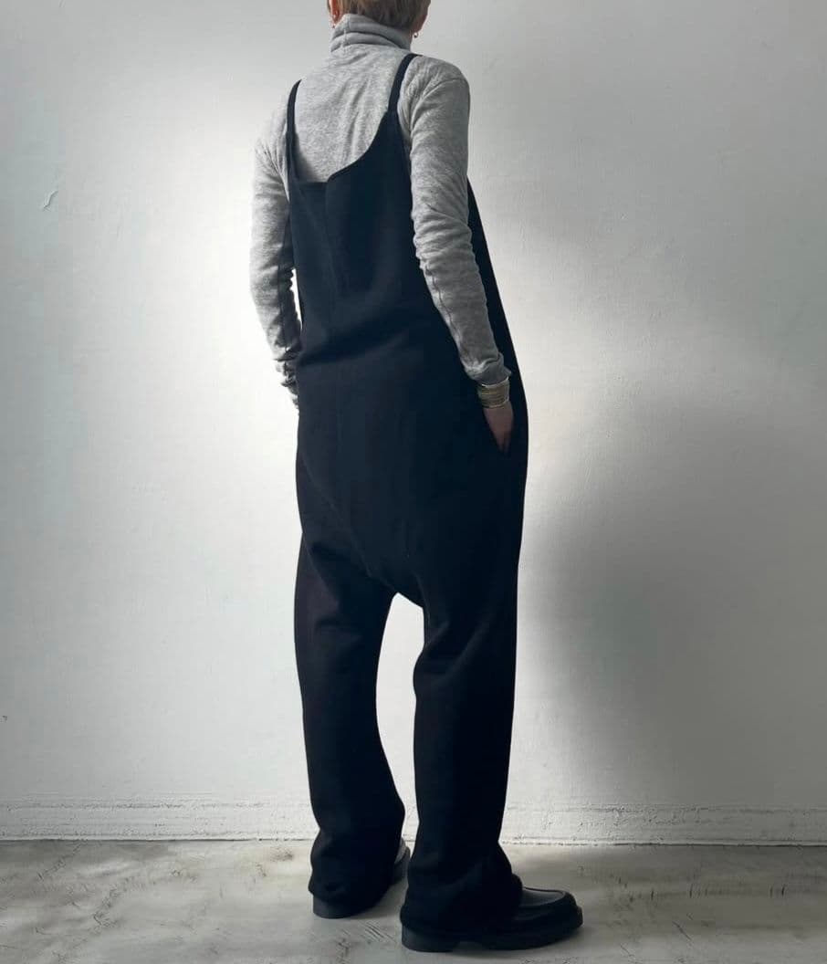 今季R&D.M.Co-裏起毛SALOPETTE ブラック Mサイズ