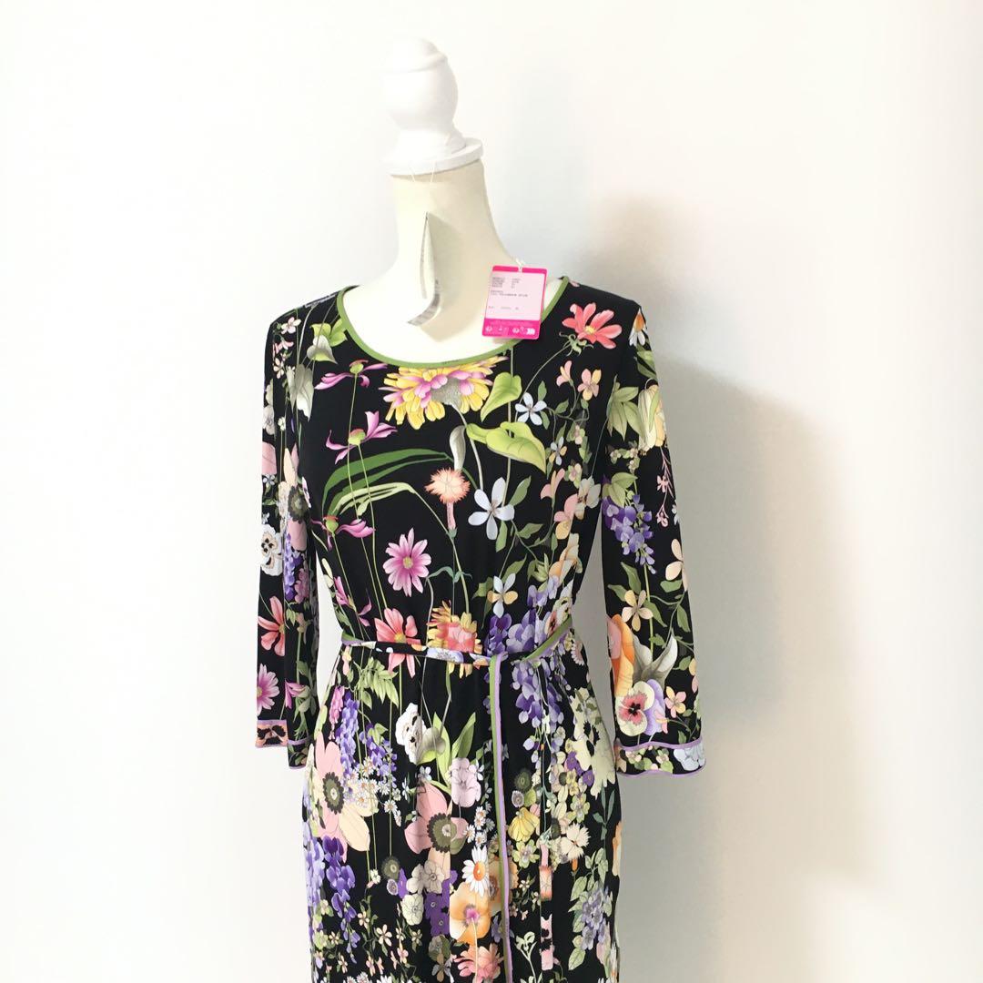 新作未使用　LEONARD レオナール　タグ付き　ストレッチ　ロング　ワンピース