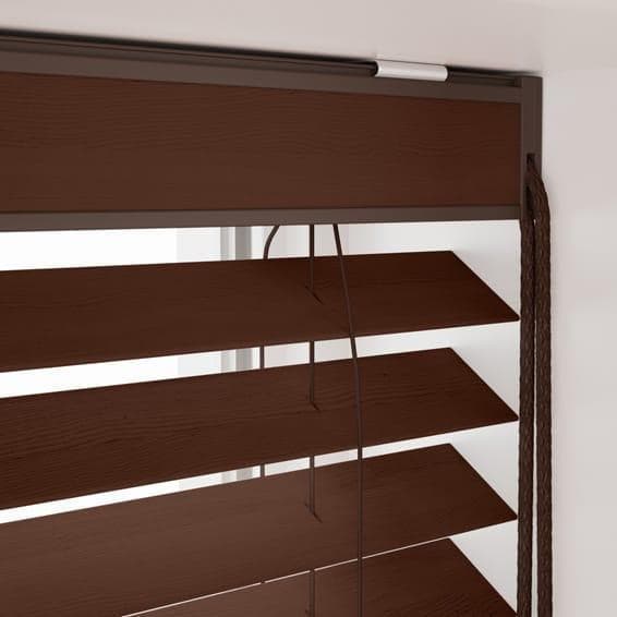 シンプル ダークブラウン ウッドブラインド