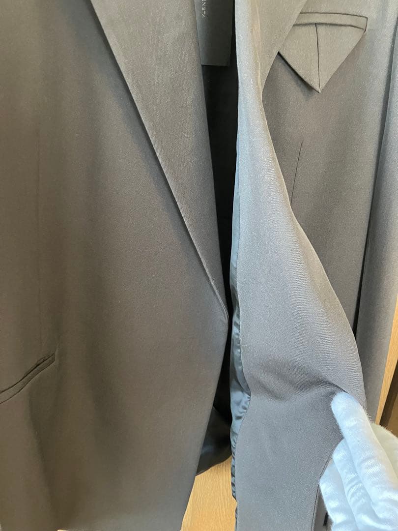 値下げ【新品】ボッテガヴェネタ　ボタンレスダブルブレストジャケット_焦茶M〜LL