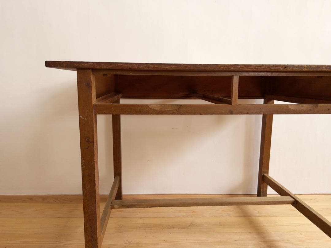 木製　作業台　横幅 約106㎝　ワークテーブル　古道具　古家具　ビンテージ