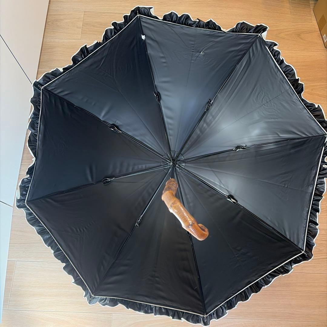 芦屋ロサブラン 長傘 シングル ミドル フリル ベージュ 日傘