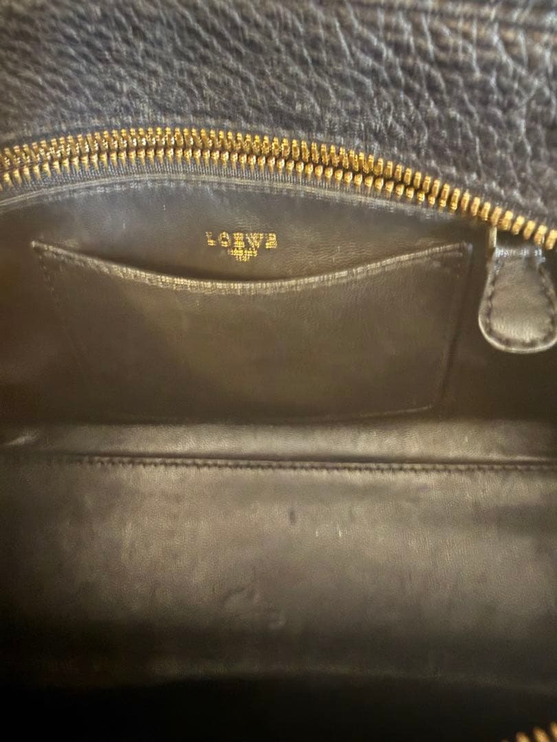 ロエベ アマソナ23 レザー ハンドバッグ ブラック