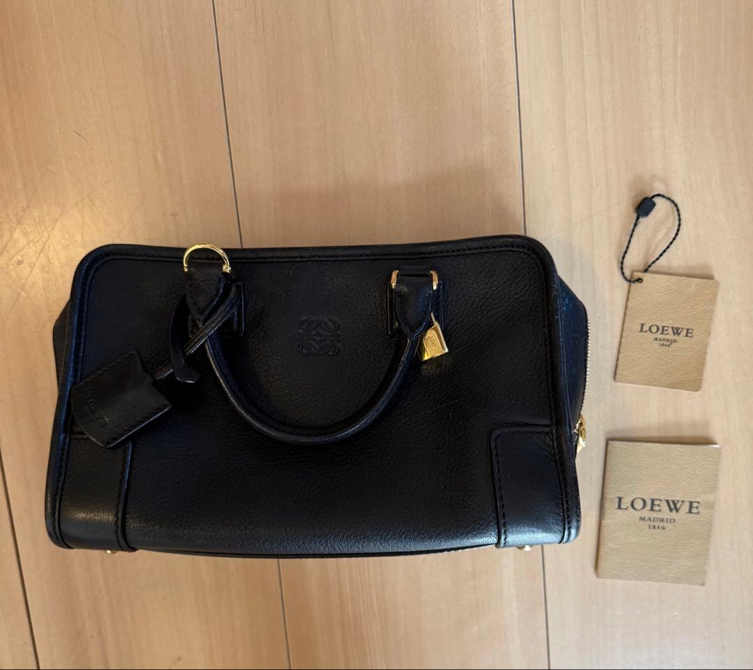 ロエベ アマソナ23 レザー ハンドバッグ ブラック